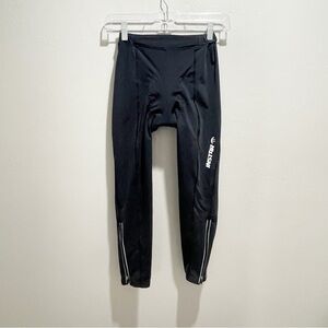 INSTAR Women’s Black Padded Cycling Pants Reflective Details Zip Ankle Size S